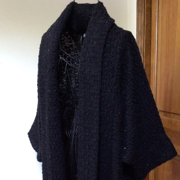 Camomilla knit jacket, black, glitter specs, 3/4 sleeves 44 - Picture 5 of 9